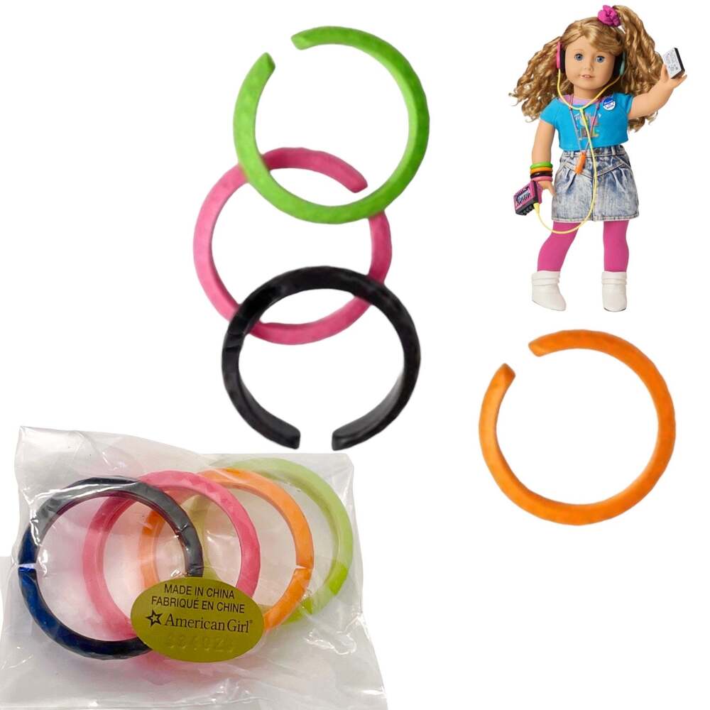 American Girl Doll Courtney Bracelet Set 4 Bangles 80s Play Jewelry Accessories - Picture 4 of 6
